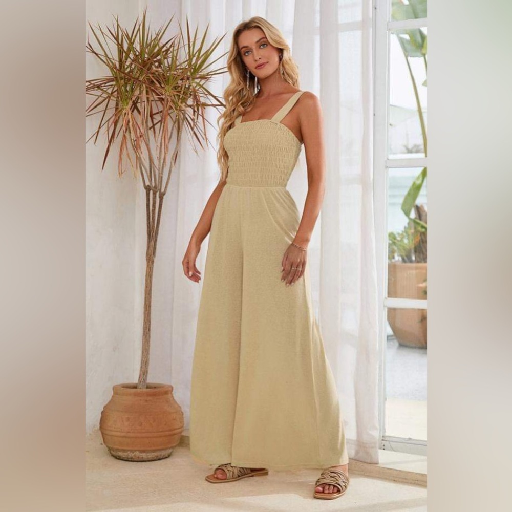 Cupshe Gemini Smocking Jumpsuit Cover Up